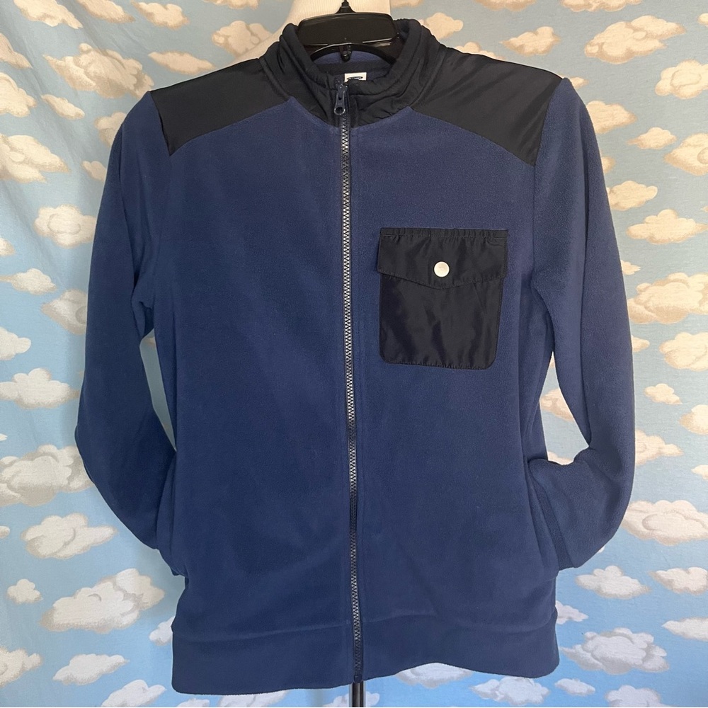 Old Navy Kids fleece zip up jacket/sweatshirt Navy Blue XL (14-16) Cozy Soft